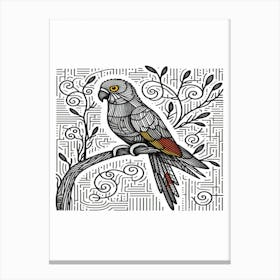 Apollo Parrot On A Branch Canvas Print