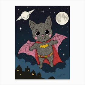 Bat Cat Canvas Art Canvas Print