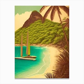 Grenadines Saint Vincent And The Grenadines Vintage Sketch Tropical Destination Canvas Print