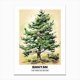 Banyan Tree Storybook Illustration 1 Poster Canvas Print