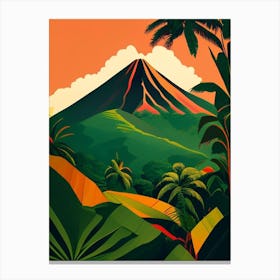 Arenal Volcano National Park Costa Rica Retro Canvas Print