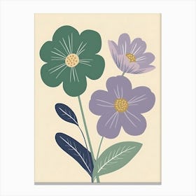 Flowers On A Beige Background 1 Toile