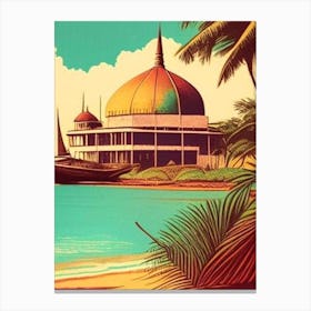 Lamu Island Kenya Vintage Sketch Tropical Destination Canvas Print