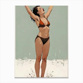 "Summer Breeze: A Photorealistic Bikini Throw" Canvas Print