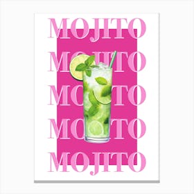 Mojito Cocktail Art Canvas Print