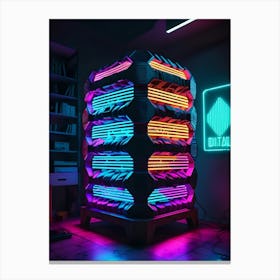 Beehive with neon lights 1 Canvas Print