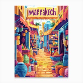 Aihrgdesign A 1970s Inspired Travel Poster For Marrakech 3 Canvas Print