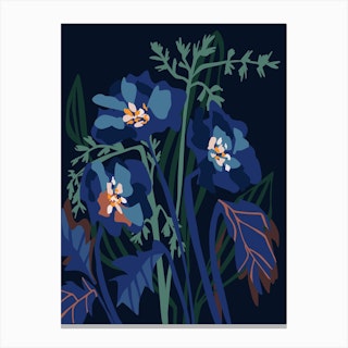 Wild Flowers Modern Floral Illustration Canvas Print