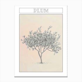 Plum Tree Minimalistic Drawing 2 Poster Canvas Print