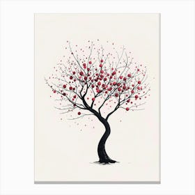 Plum Tree Pixel Illustration 4 Canvas Print