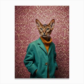 Cat In A Coat Canvas Print