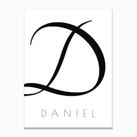 Daniel Typography Name Initial Word Canvas Print