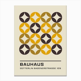Bauhaus Minimalist Abstract Print 6 Mustard Canvas Print