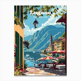 Lugano Switzerland City Travel Art Canvas Print