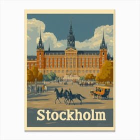 Aihrgdesign A Classic 1960s Travel Poster For Stockholm Canvas Print