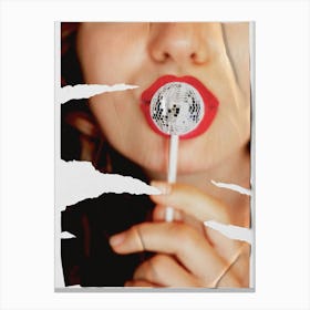 Disco Lollipop Paper Collage Canvas Print