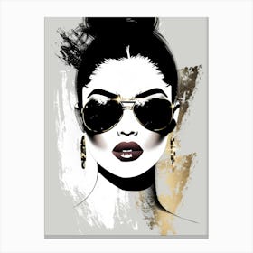 Fashion Girl In Sunglasses Canvas Print