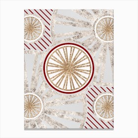 Geometric Abstract Glyph in Festive Gold Silver and Red n.0073 Canvas Print