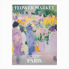 Vintage Flower Market Painting Paris 2 Canvas Print