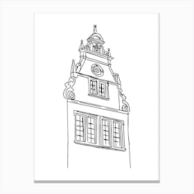 Building Drawing Line Art Illustration Canvas Print