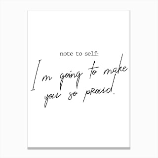 Note To Self Canvas Print