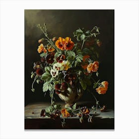 Baroque Floral Still Life Aconitum 2 Canvas Print