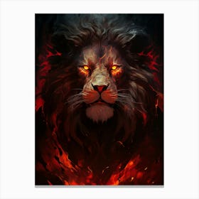 Lion Inferno Canvas Print