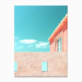 Minimalist Stucco Pink Wall Photography Canvas Print