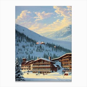 Kitzbühel, Austria Ski Resort Vintage Landscape 2 Skiing Poster Canvas Print