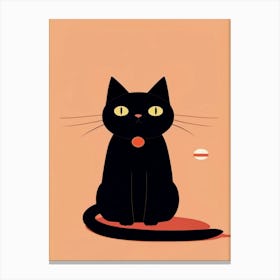 Japanese Black Cat 1 Canvas Print