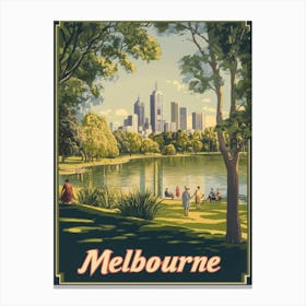 Aihrgdesign A Classic 1960s Travel Poster For Melbourne 2 Canvas Print