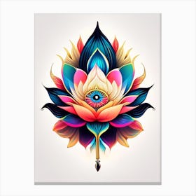 Lotus Flower, Symbol, Third Eye Tattoo 2 Canvas Print