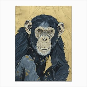 Chimpanzee Precisionist Illustration 1 Canvas Print