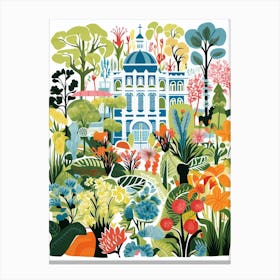 Bothenburg Botanical Garden Sweden Modern Illustration 2 Canvas Print