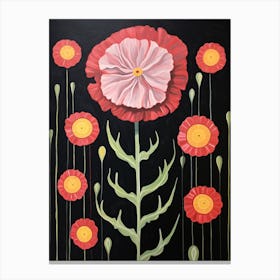 Carnation Dianthus 2 Hilma Af Klint Inspired Flower Illustration Canvas Print
