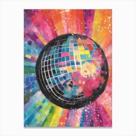 Disco Ball Colourful Painting 1 Canvas Print