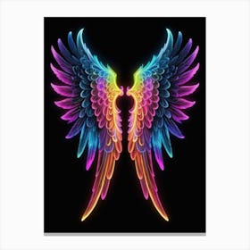 Neon Angel Wings 31 Canvas Print