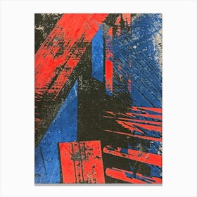 Blue And Red Print Canvas Print