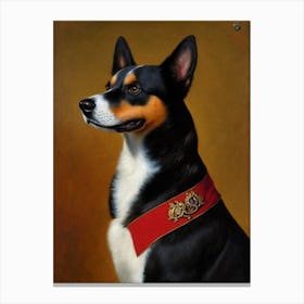 Australian Cattle Dog Renaissance Portrait Oil Painting Canvas Print