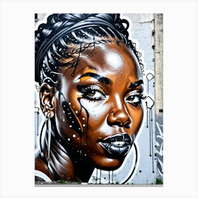 Graffiti Mural Of Beautiful Black Woman 375 Canvas Print