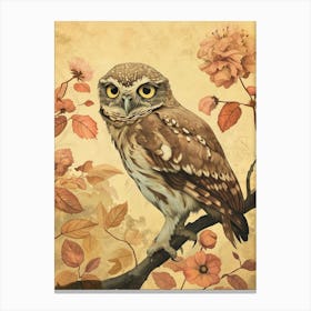 Brown Fish Owl Japanese Painting 4 Canvas Print