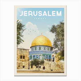 Jerusalem Israel Travel Poster Canvas Print
