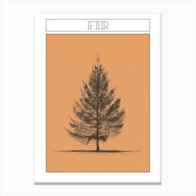 Fir Tree Minimalistic Drawing 1 Poster Canvas Print