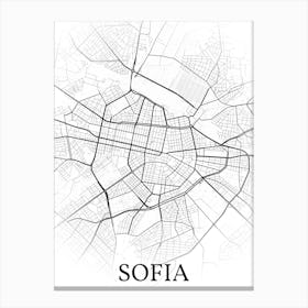 Sofia, Bulgaria, City Map, Black And White Fade Design Toile