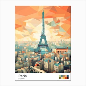 Paris, France, Geometric Illustration 2 Poster Canvas Print