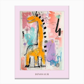 Abstract Dinosaur Graffiti Style Painting 2 Poster Canvas Print