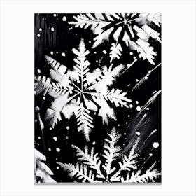 Unique, Snowflakes, Black & White 2 Canvas Print