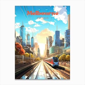 Melbourne Australia Summer Travel Art Canvas Print