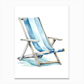 Watercolor Beach Chair Canvas Print