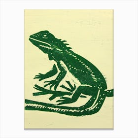 Lizard In The Woods Bold Block 1 Canvas Print
